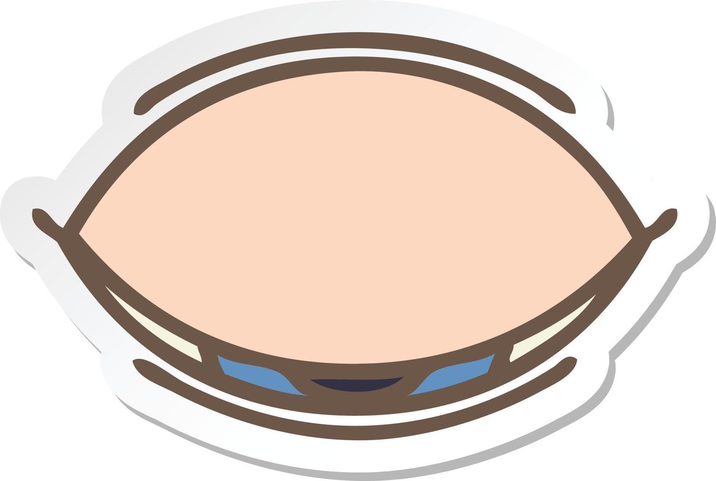 sticker of a cute cartoon sleeping eye vector