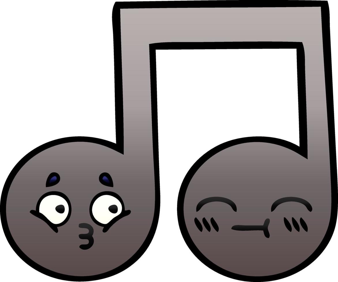 gradient shaded cartoon musical note vector