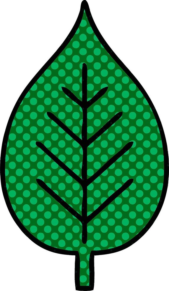 comic book style cartoon green leaf vector