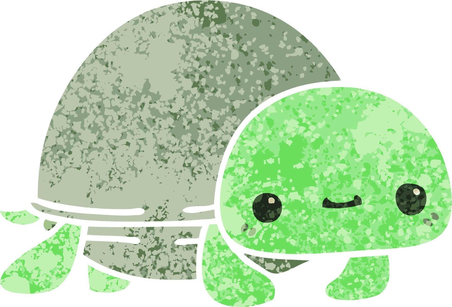 quirky retro illustration style cartoon turtle vector