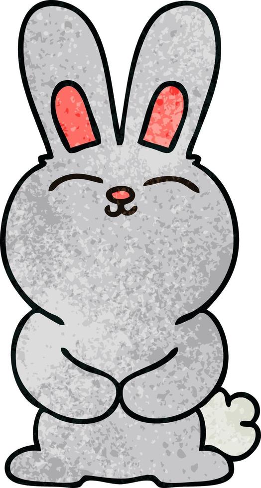 quirky hand drawn cartoon rabbit vector