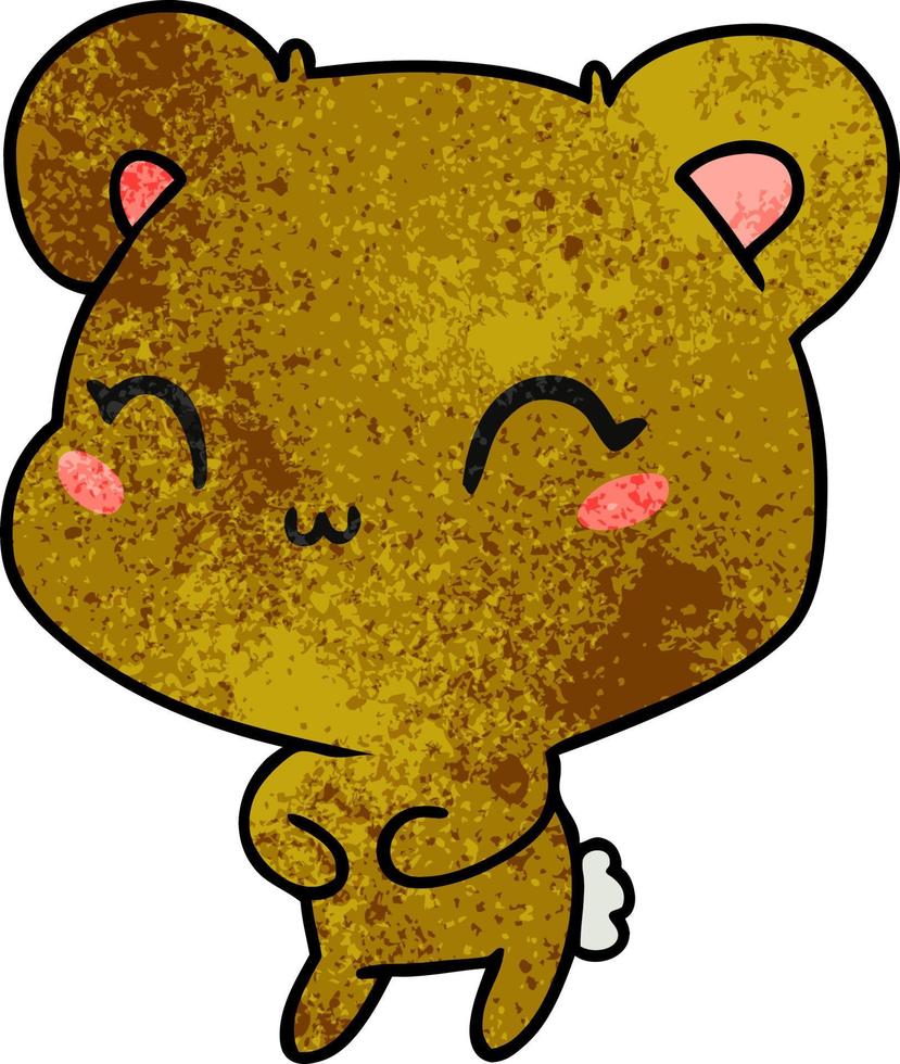 dibujos animados con textura kawaii lindo oso de peluche vector