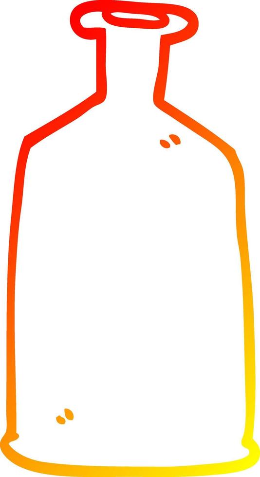 warm gradient line drawing cartoon clear glass bottle vector