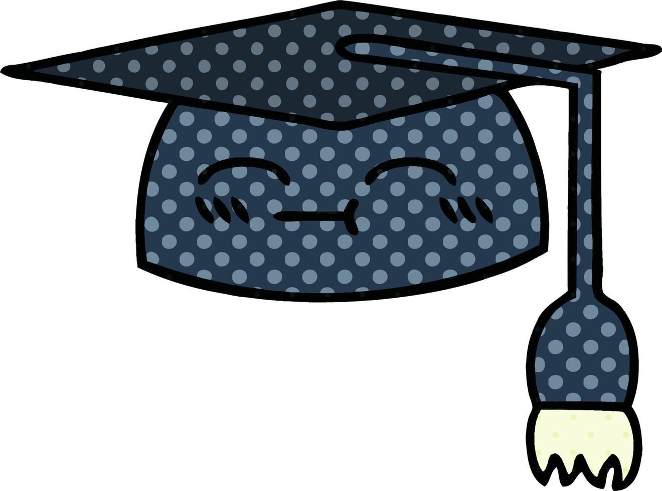 comic book style cartoon graduation hat vector