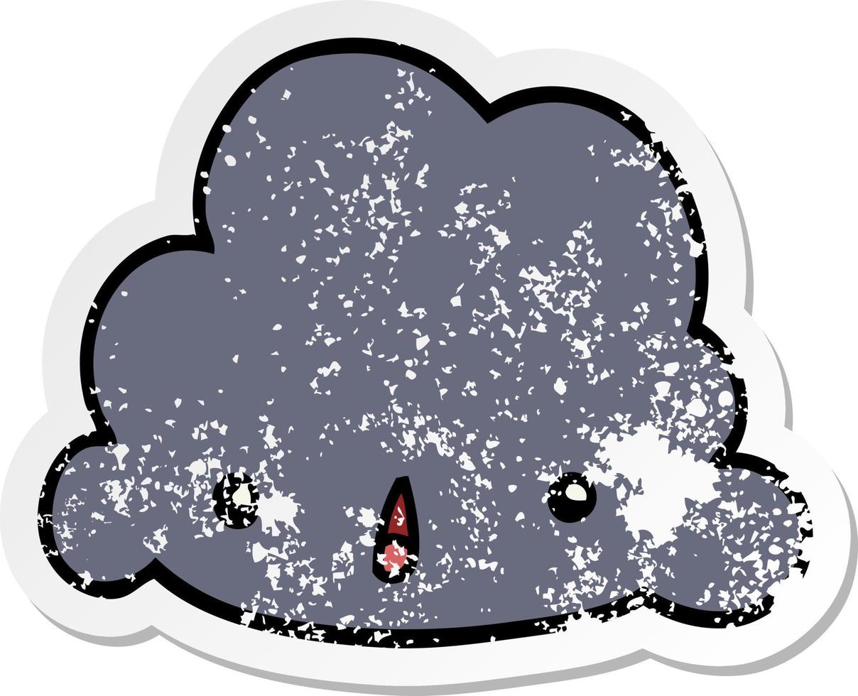 distressed sticker of a cartoon cloud vector