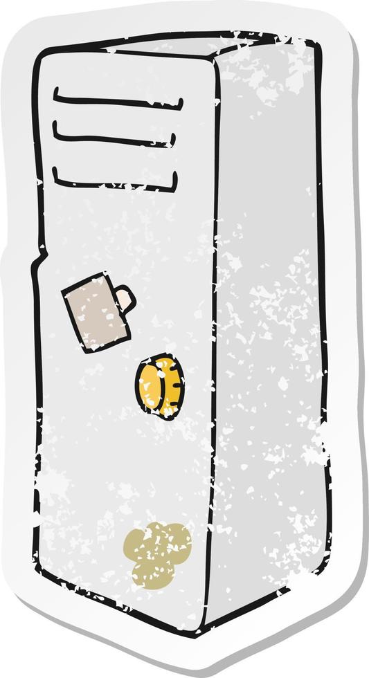 distressed sticker of a cartoon locker vector