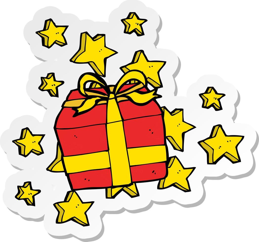 sticker of a cartoon christmas presents vector