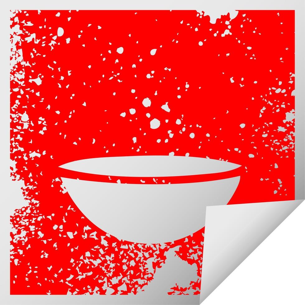 distressed square peeling sticker symbol hot soup vector
