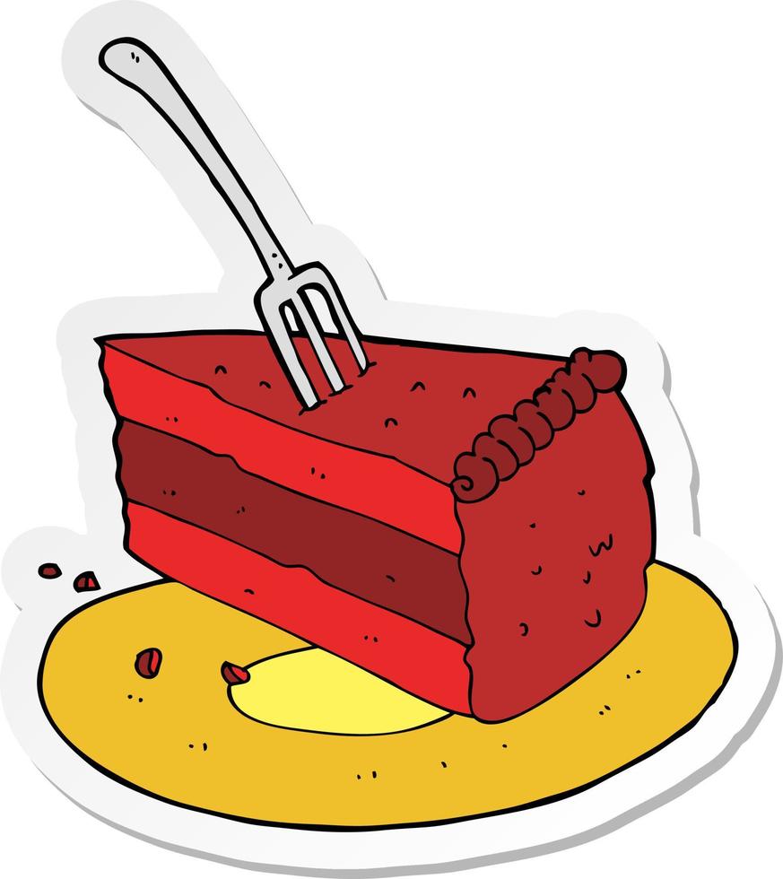 sticker of a cartoon cake vector