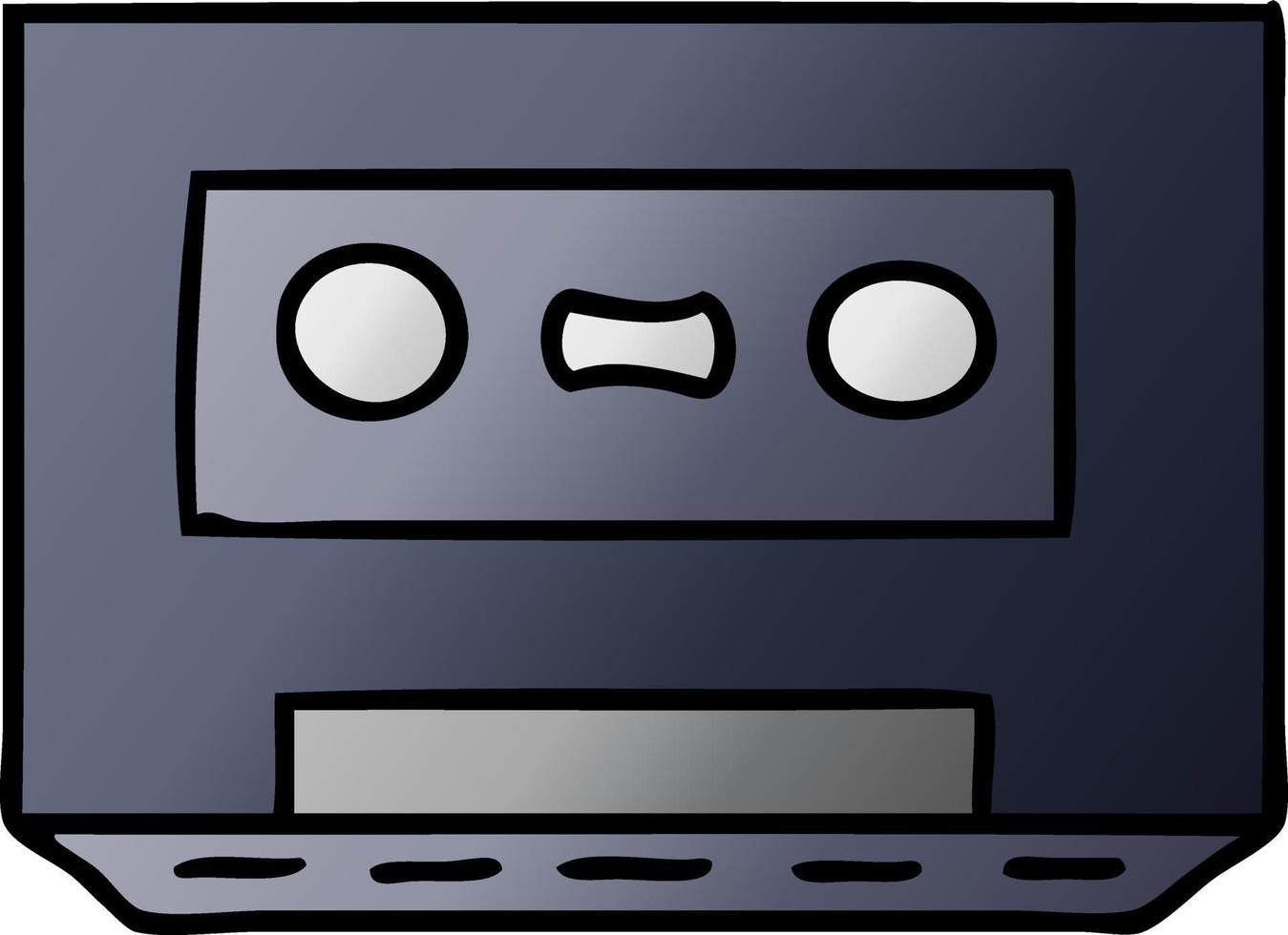 gradient cartoon doodle of a gradient cassette tape vector