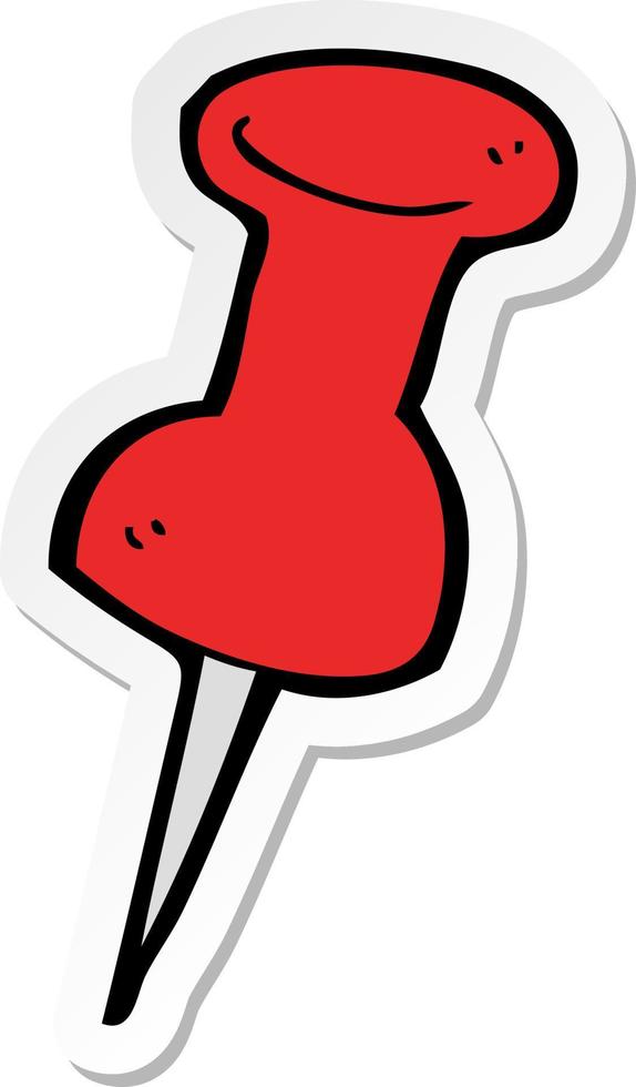 sticker of a cartoon drawing pin vector