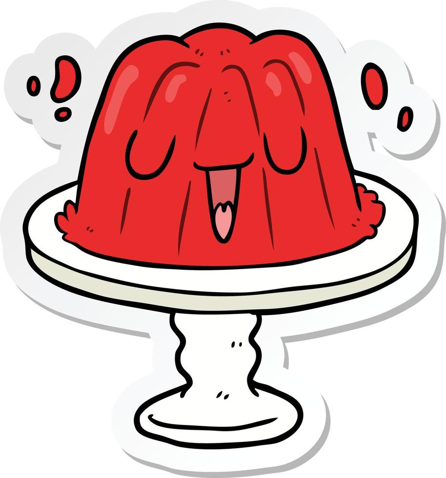 sticker of a cartoon jelly vector