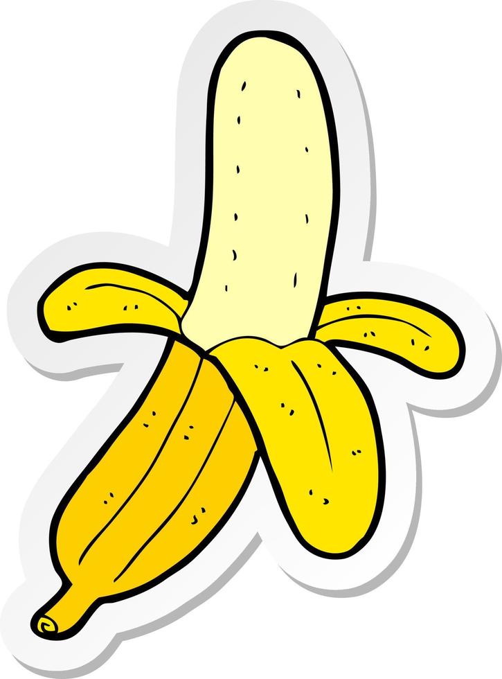 sticker of a cartoon banana vector