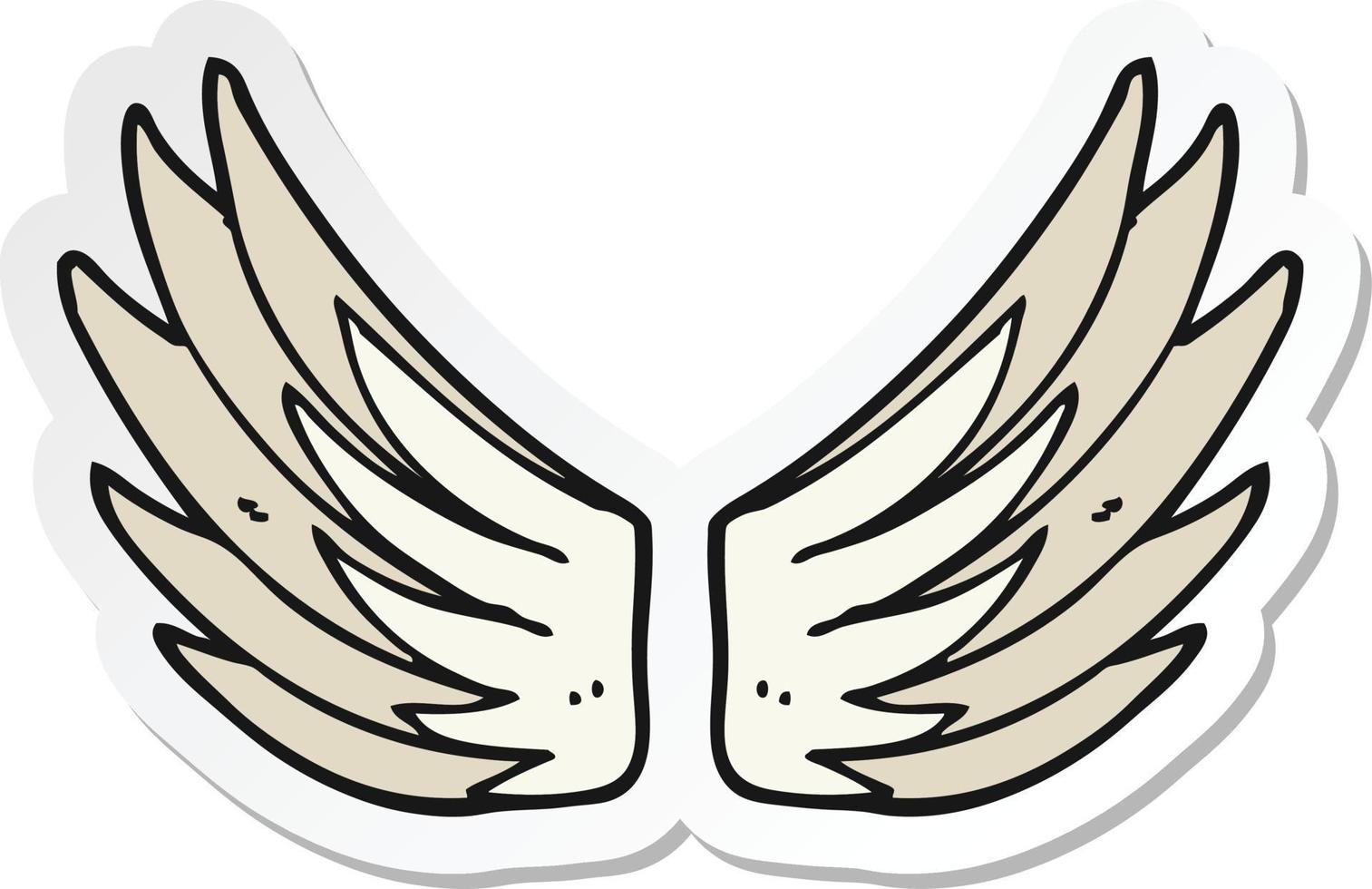 sticker of a cartoon wings symbol vector
