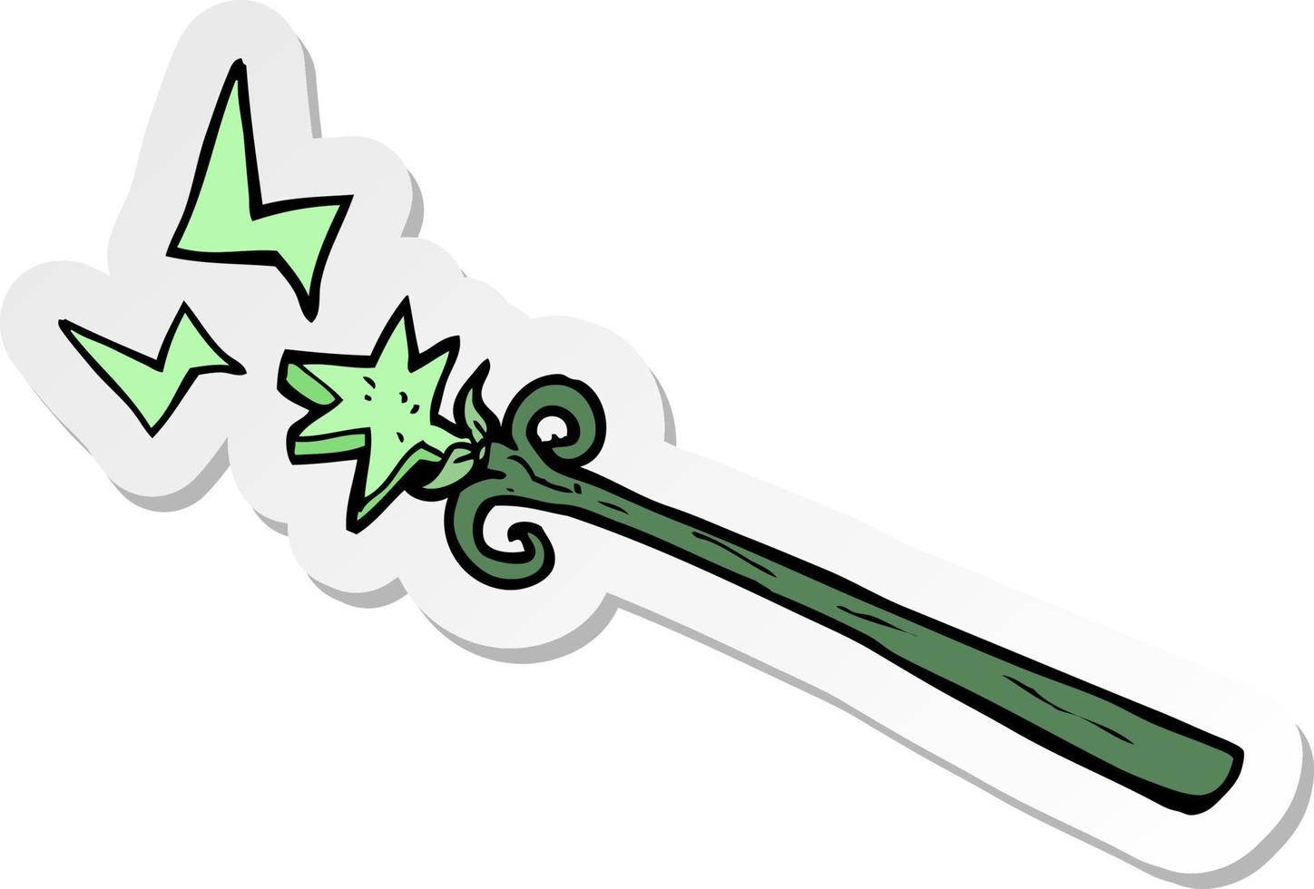 sticker of a cartoon magic wand vector