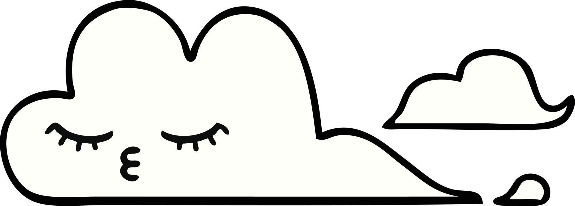 cute cartoon white cloud vector
