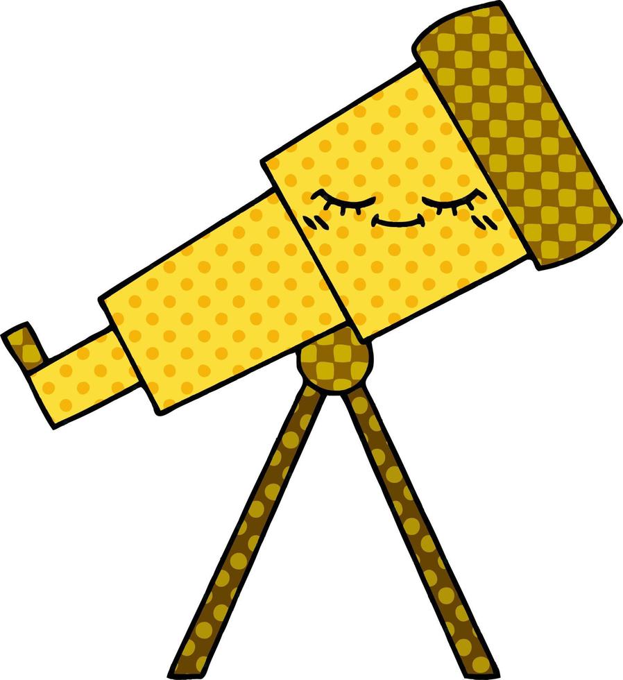 comic book style cartoon telescope vector