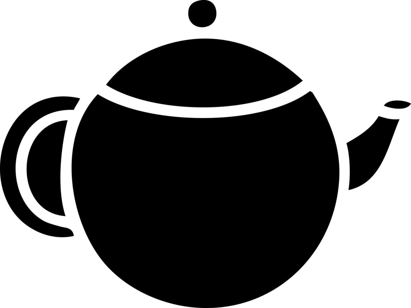 flat symbol red tea pot vector