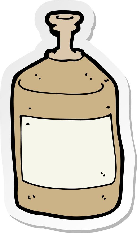 sticker of a cartoon old squirt bottle vector