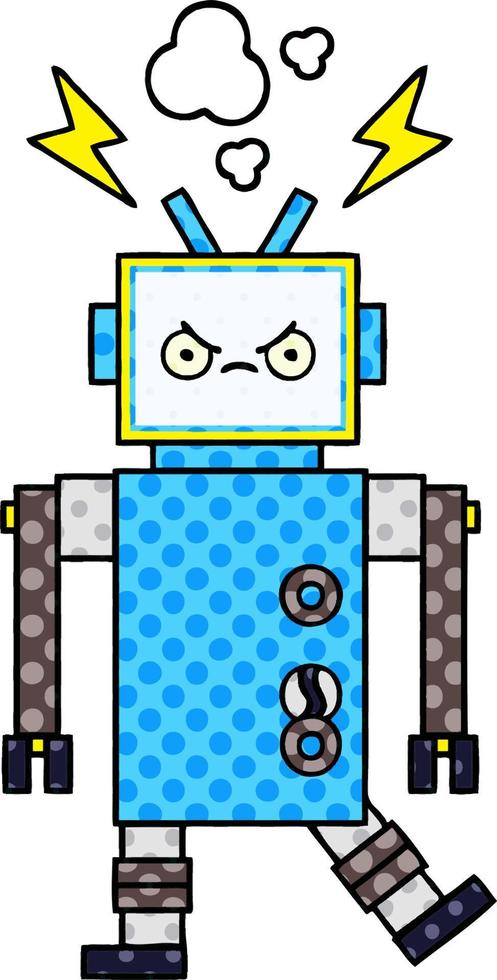 comic book style cartoon robot vector