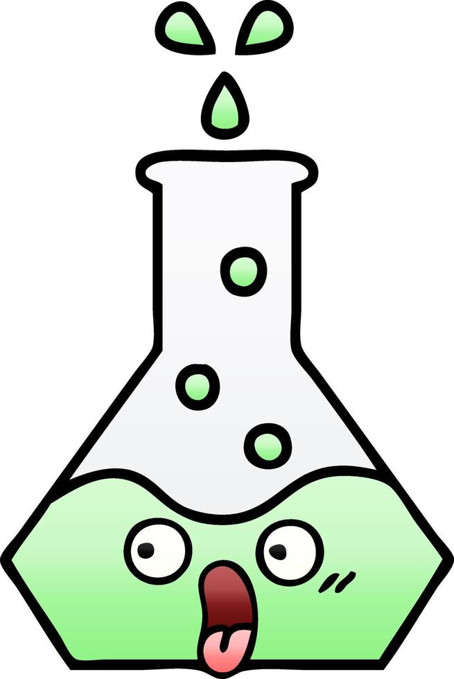 gradient shaded cartoon science beaker vector