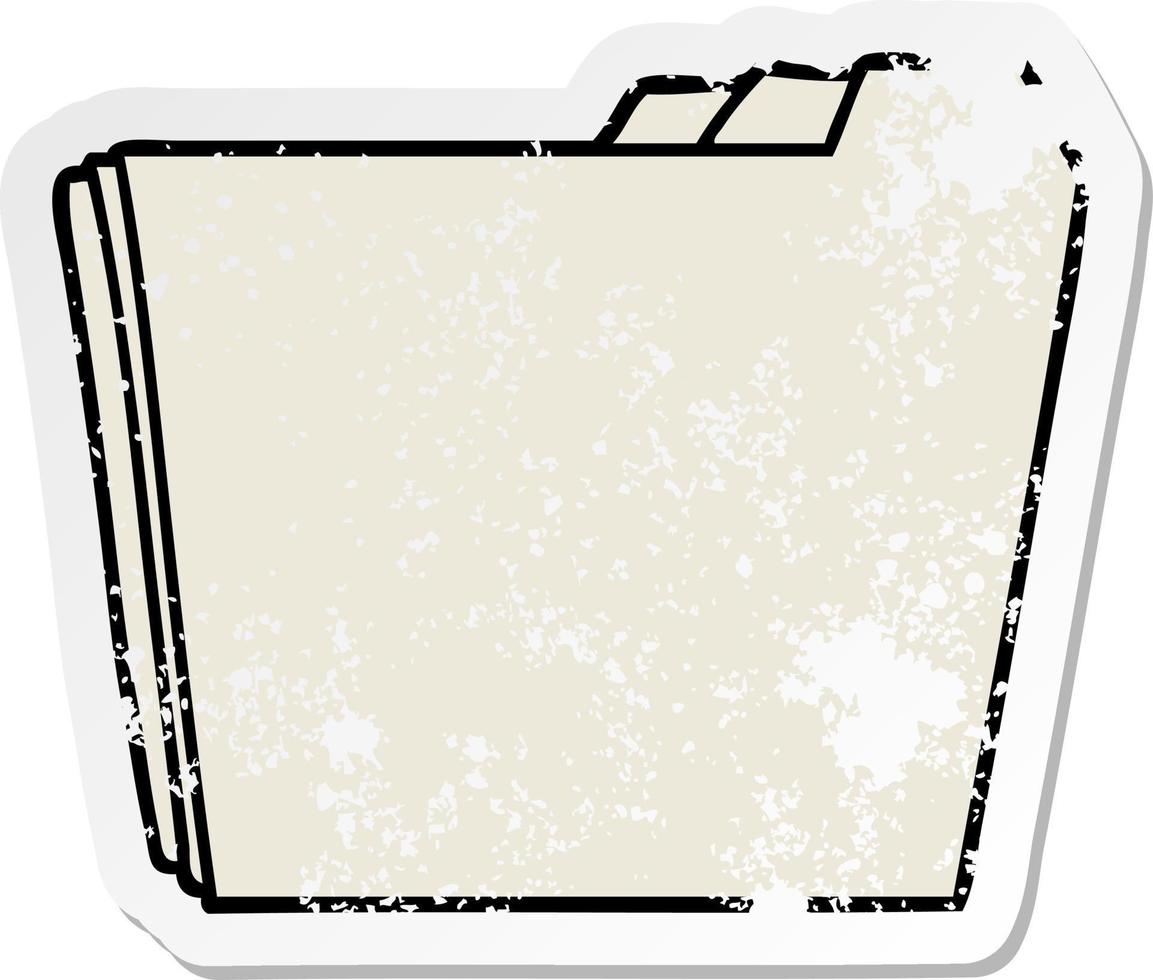 distressed sticker of a cartoon business folders vector