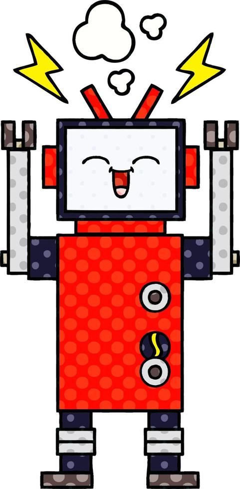 comic book style cartoon robot vector