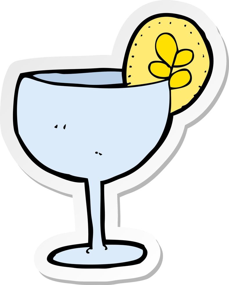 sticker of a cartoon cocktail vector