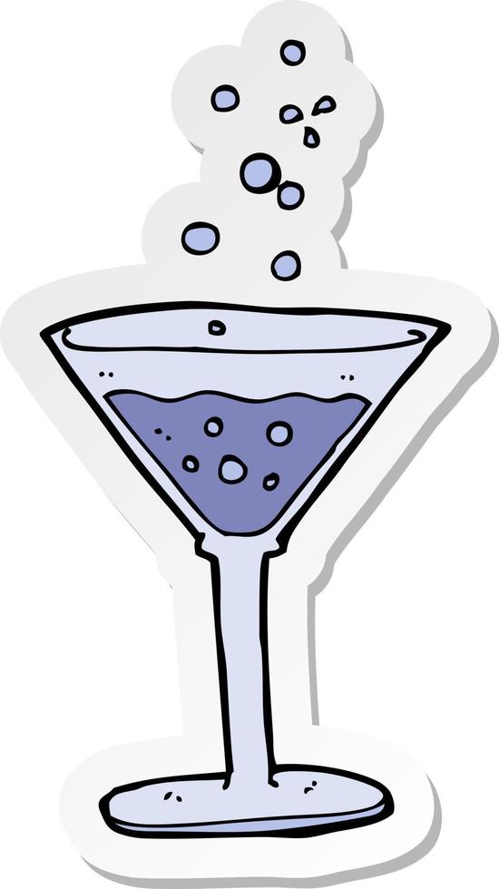 sticker of a cartoon cocktail vector