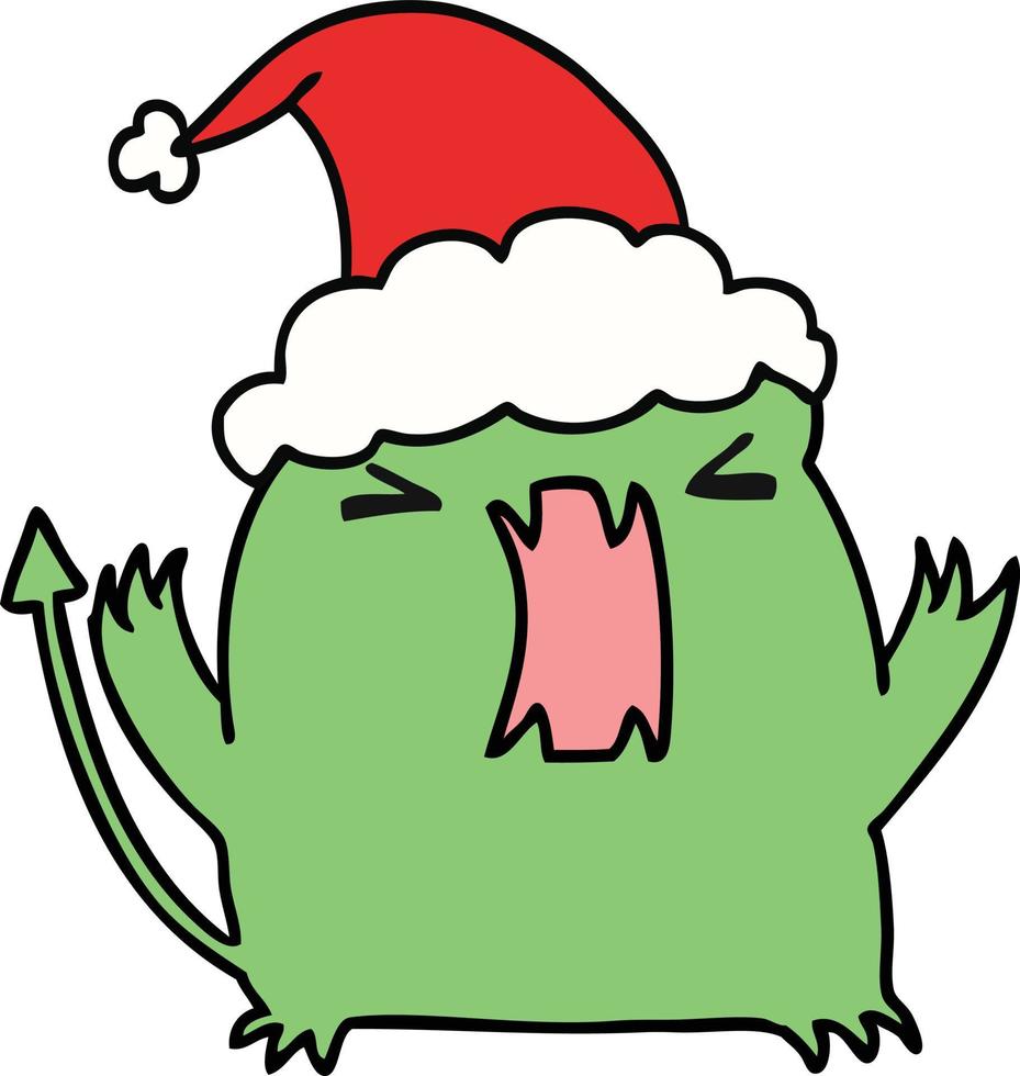 dibujos animados de navidad del diablo kawaii vector