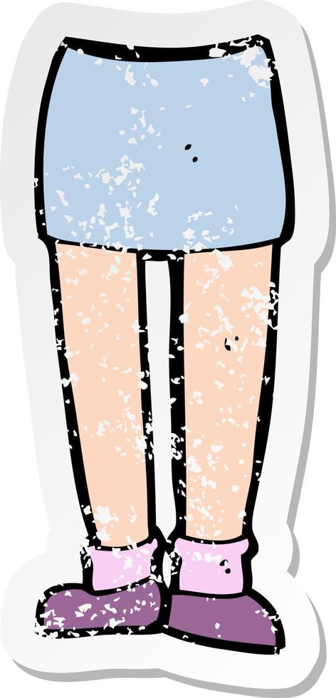 retro distressed sticker of a cartoon legs vector