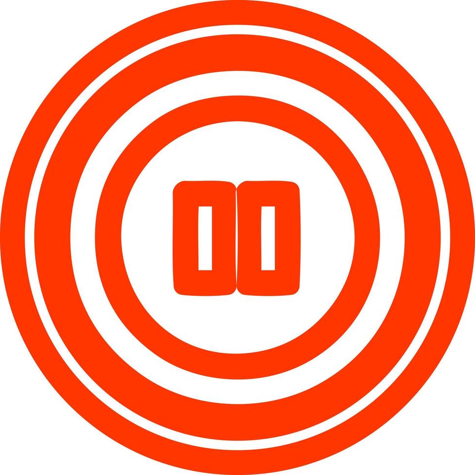 pause button circular icon vector