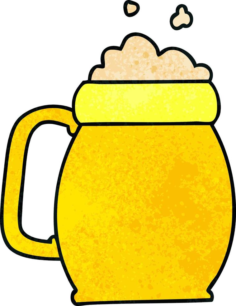 peculiar pinta de cerveza dibujada a mano de dibujos animados vector