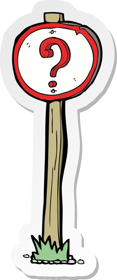 sticker of a cartoon question mark sign vector