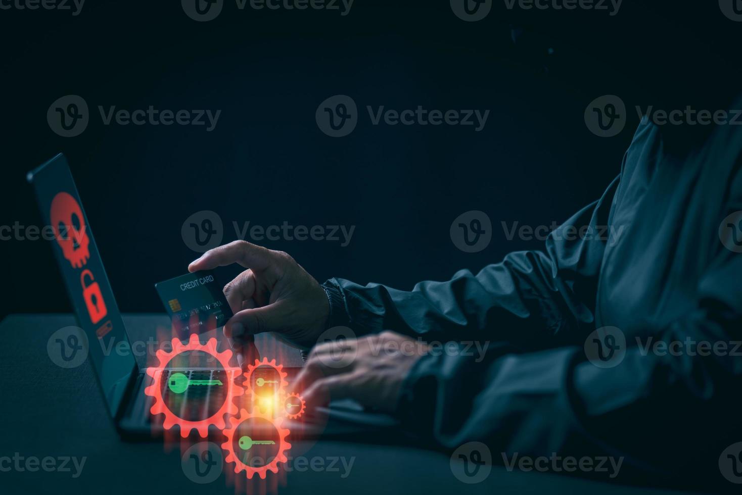 hacker in information security concept,  hacking the Internet photo