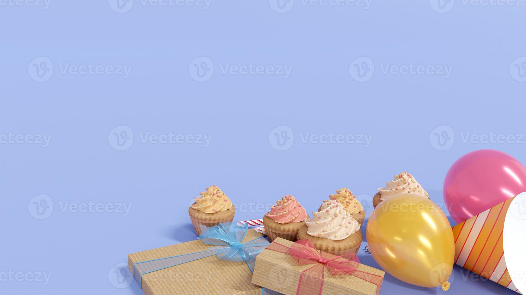 birthday party on blue background photo