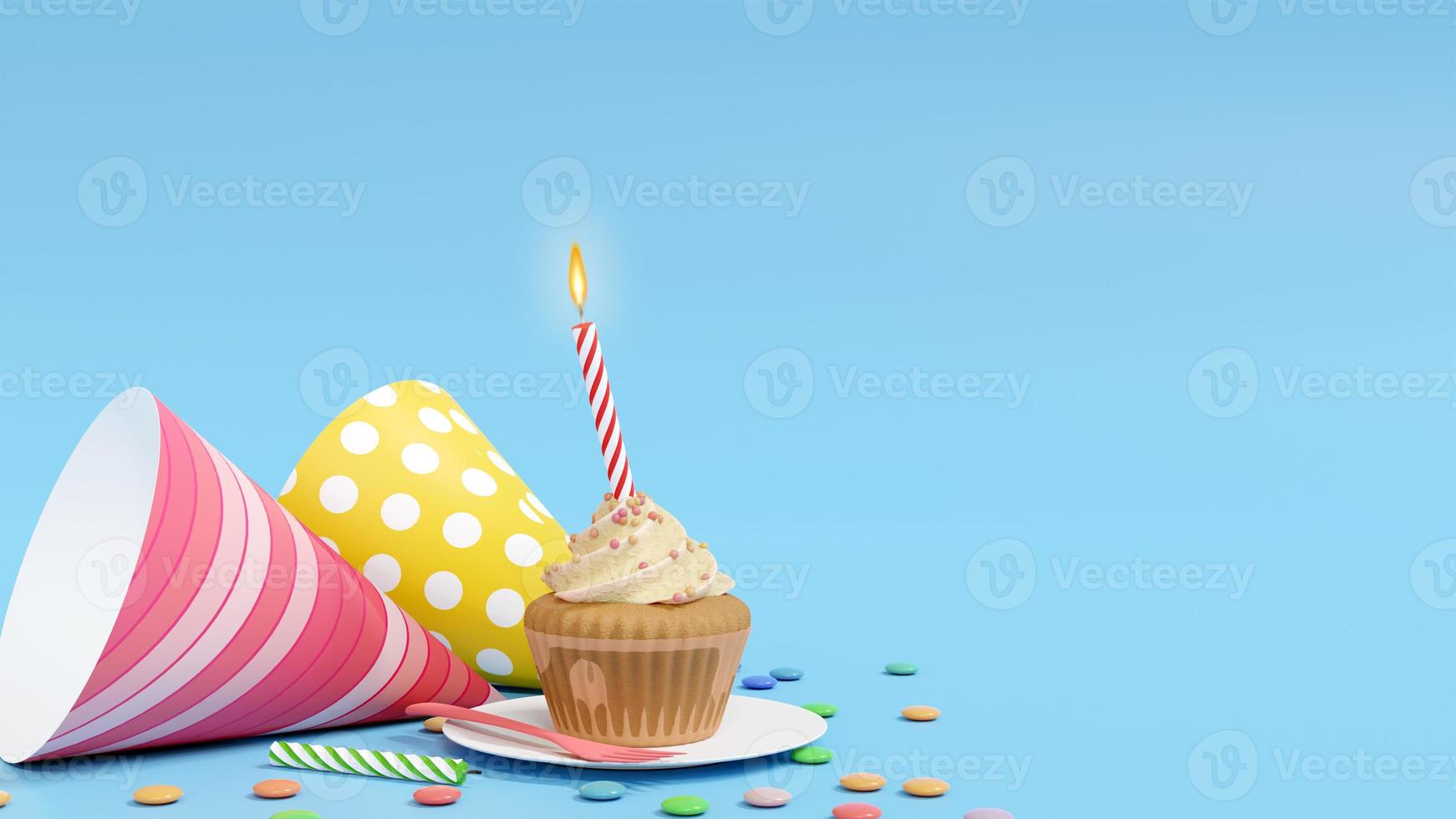 birthday with cake and hat background photo