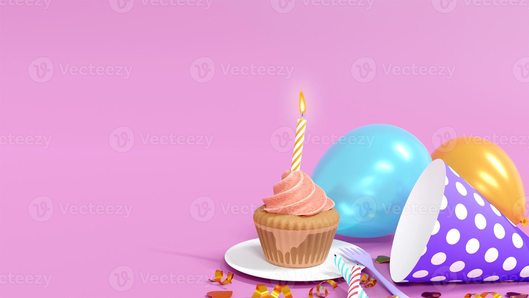 birthday party with cake and balloon background photo