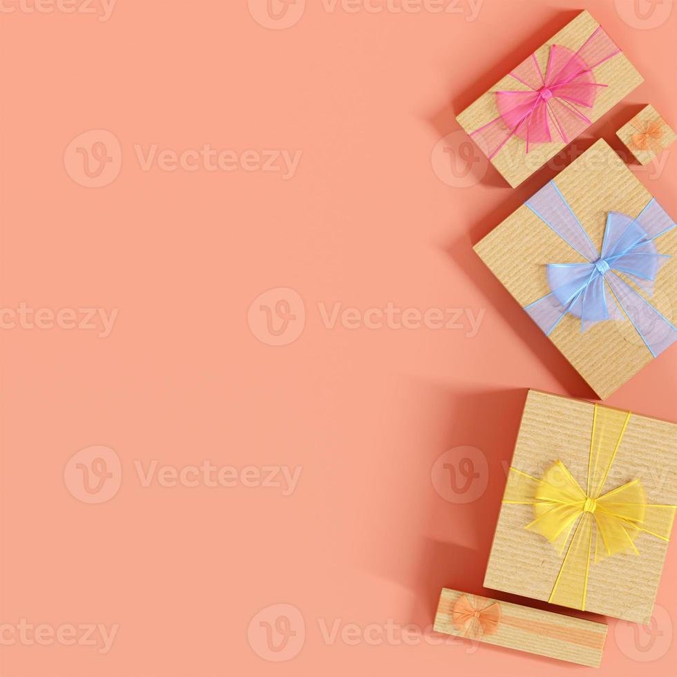 birthday gift on pink background photo