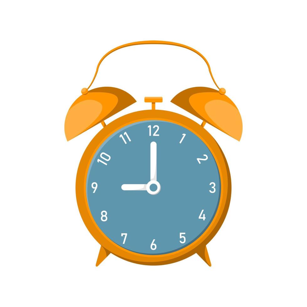 Alarm clock design on isolated background. vector
