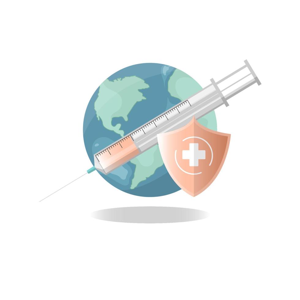 Vector illustration vaccine protection disease design, Digital marketing online.
