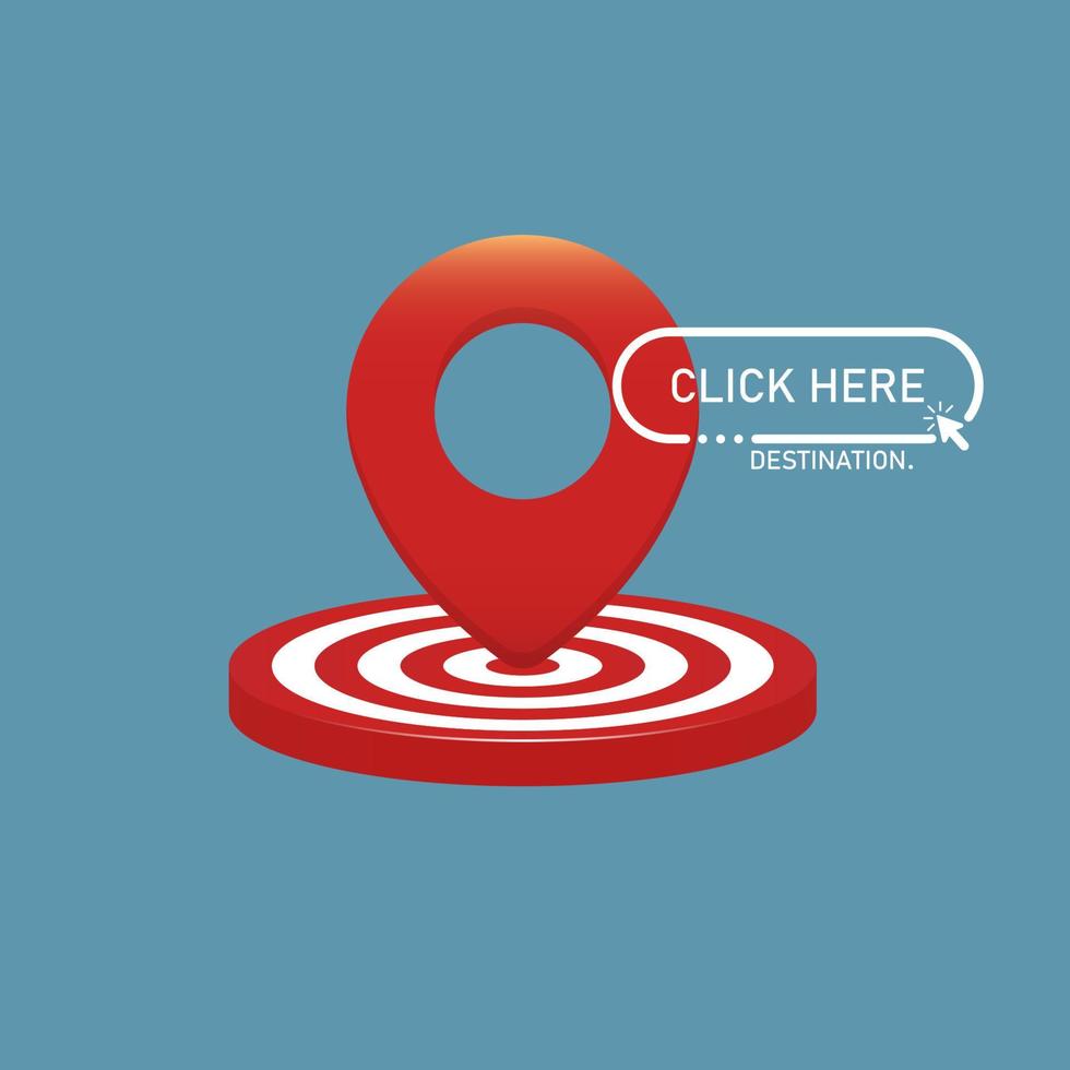 Click here target destination design, Digital marketing illustration. vector