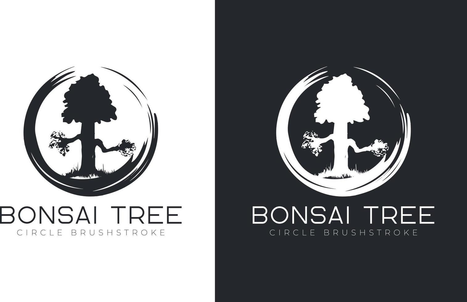 bonsai tree logo design vector template