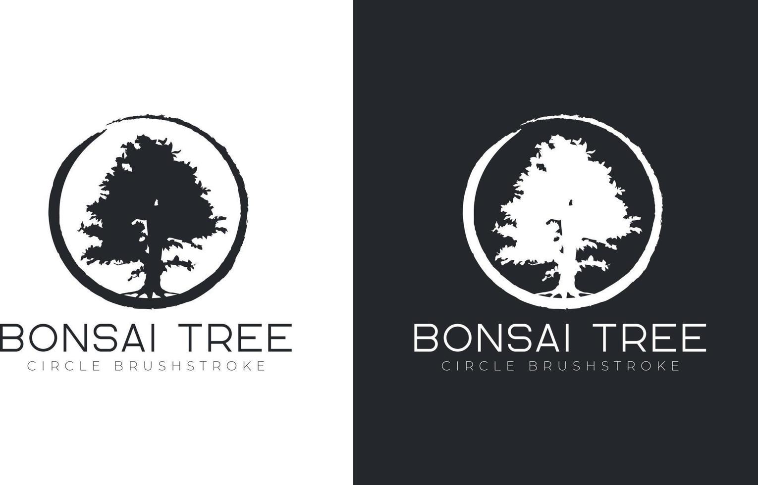 bonsai tree logo design vector template