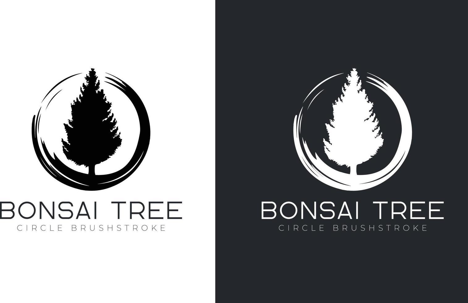 bonsai tree logo design vector template