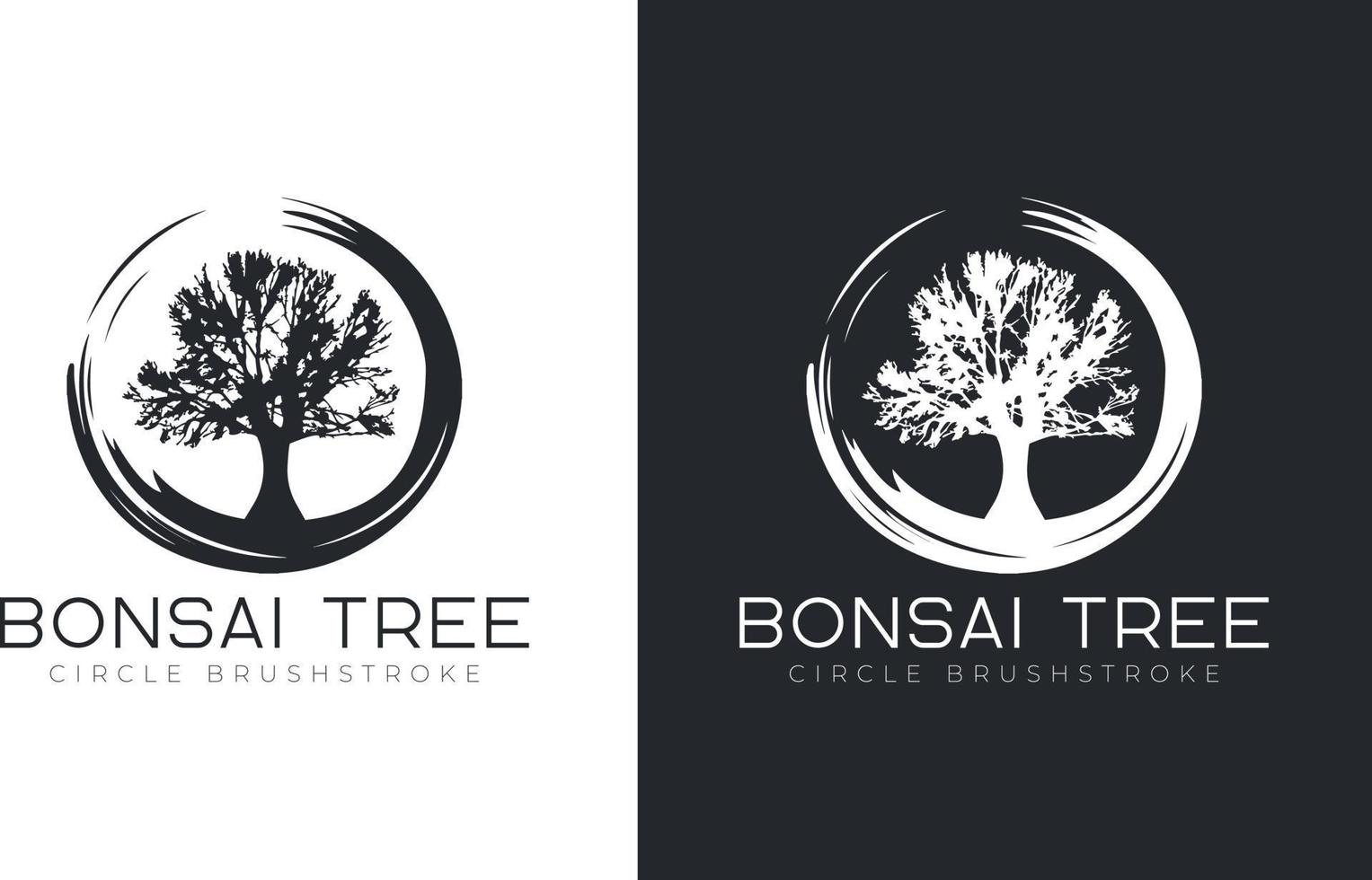 bonsai tree logo design vector template