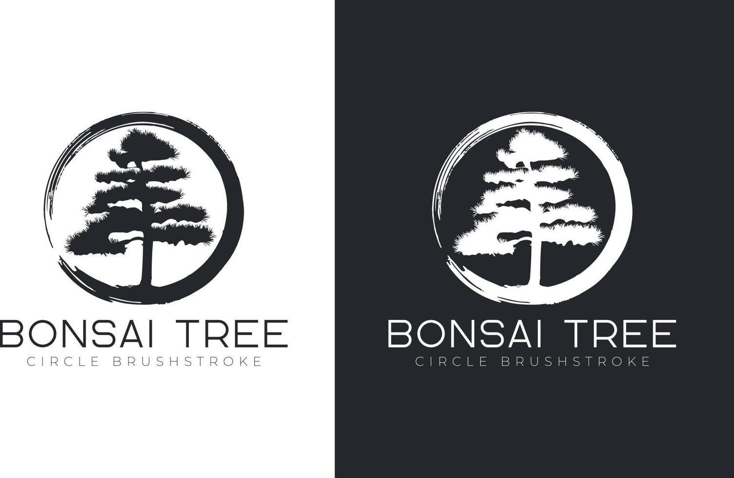 bonsai tree logo design vector template