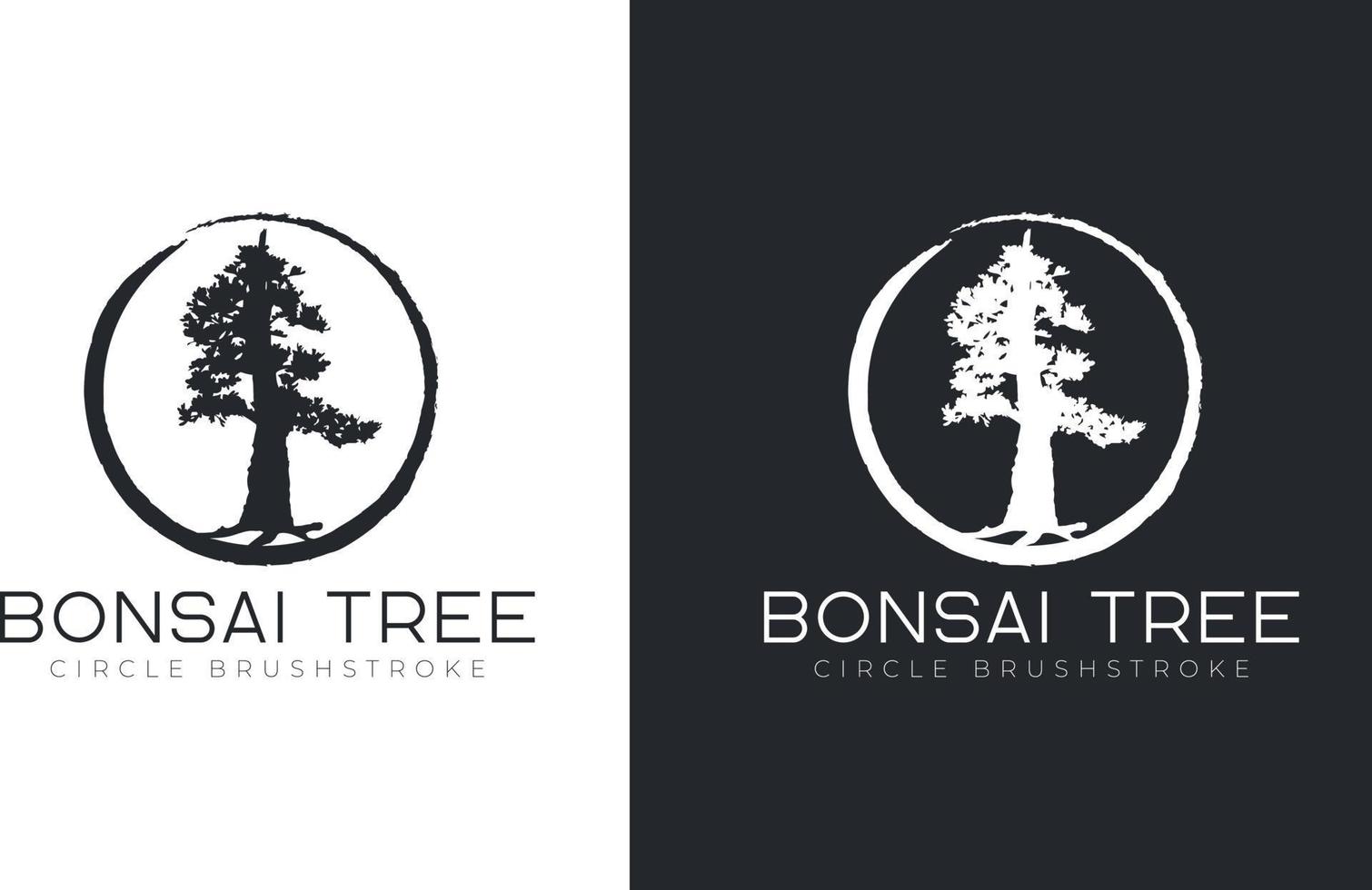 bonsai tree logo design vector template