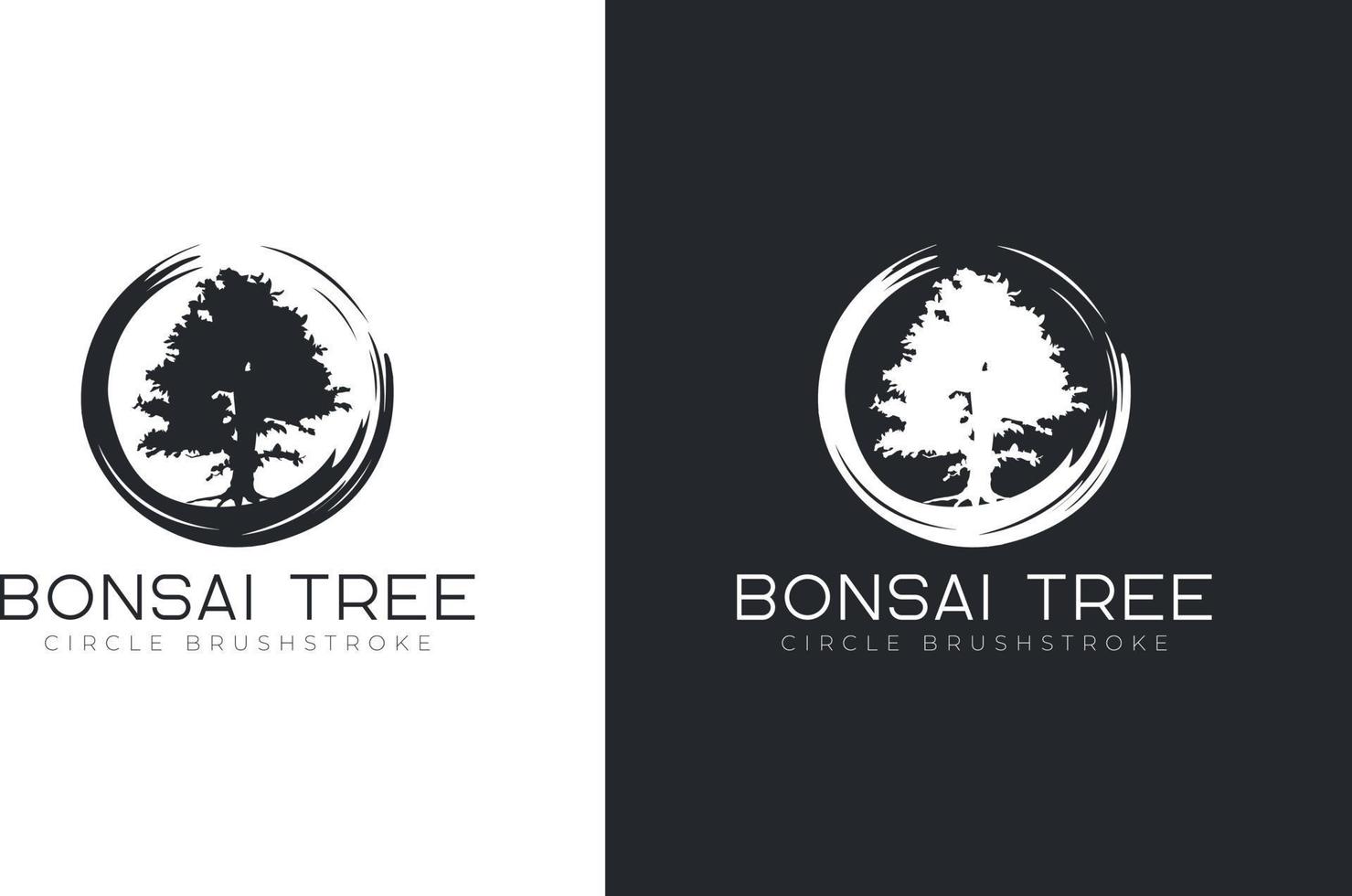 bonsai tree logo design vector template