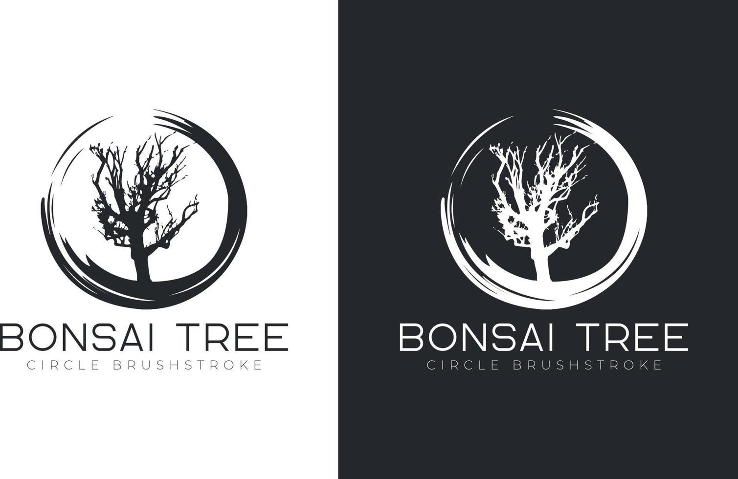 bonsai tree logo design vector template